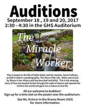 Miracle Worker Audition Poster